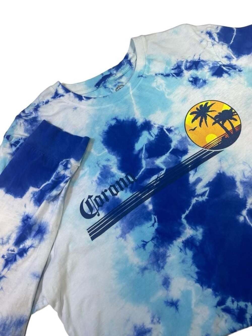 Bioworld Corona Extra Long Sleeve Tie Dye Graphic T-Shirt Sz L